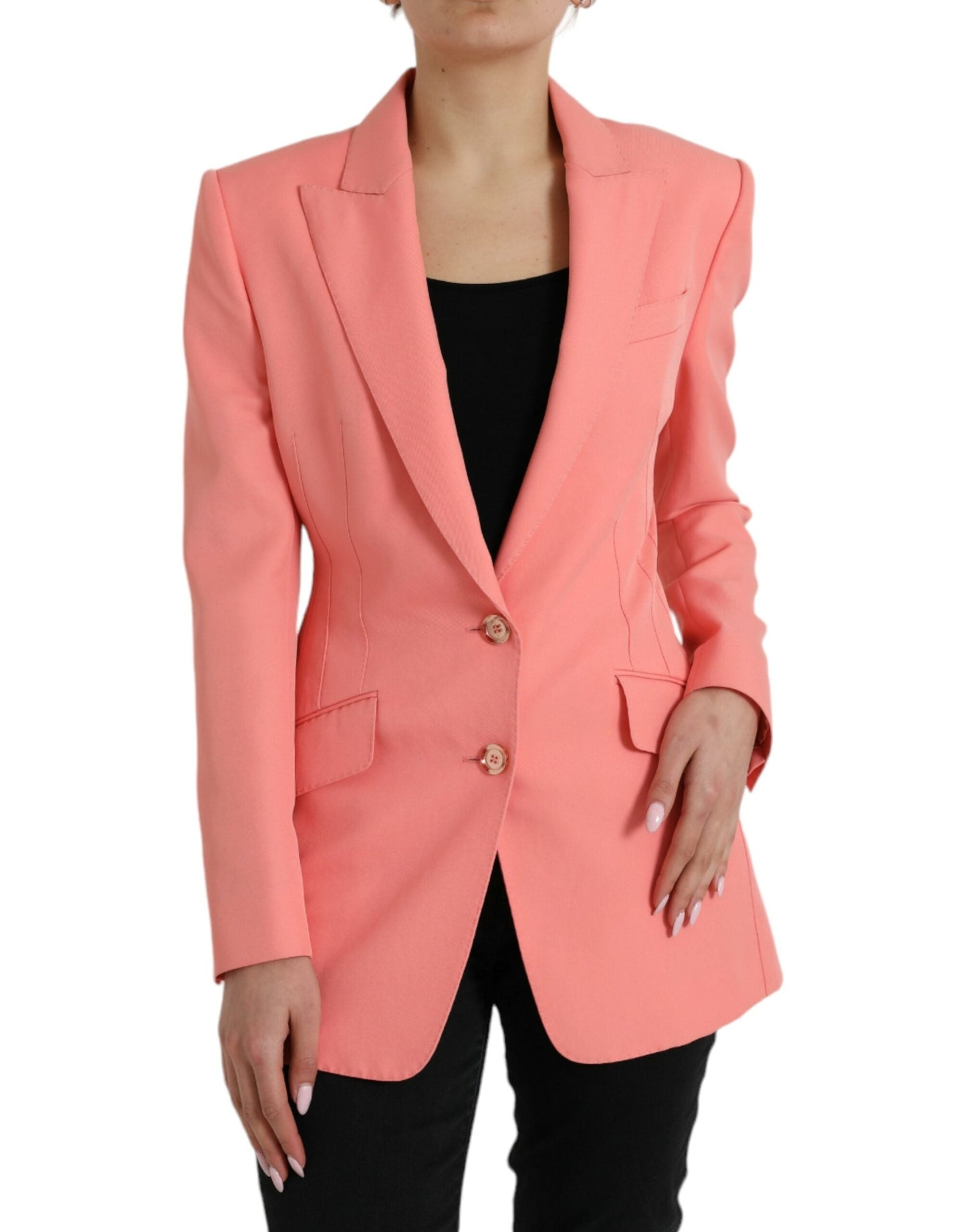 Dolce & Gabbana Pink Polyester Single Breasted Blazer Jacket