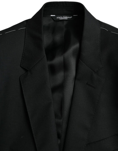 Dolce & Gabbana Black Wool MARTINI Single Breasted Blazer