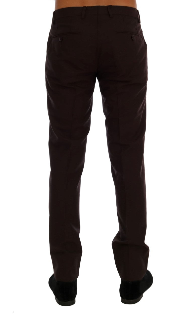 Dolce & Gabbana Purple Wool Stretch Formal Pants