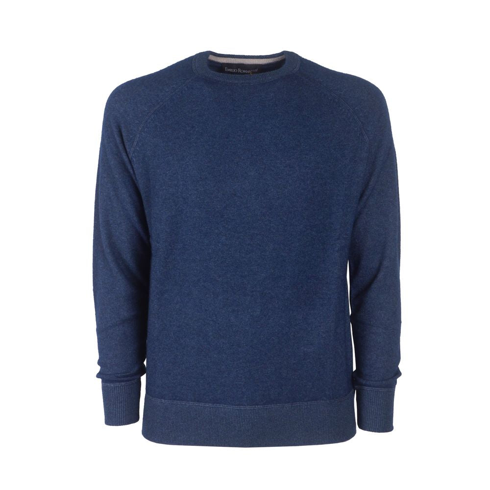 Emilio Romanelli Blue Cashmere Men Sweater