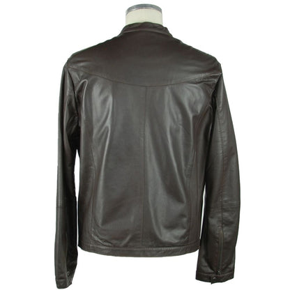 Emilio Romanelli Brown Leather Men's Jacket