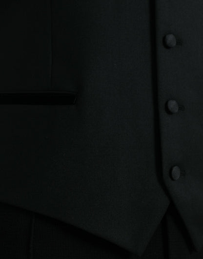 Dolce & Gabbana Black Silk Waistcoat Dress Formal Vest