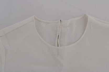Dolce & Gabbana White Silk ITALIA IS LOVE Blouse T-shirt
