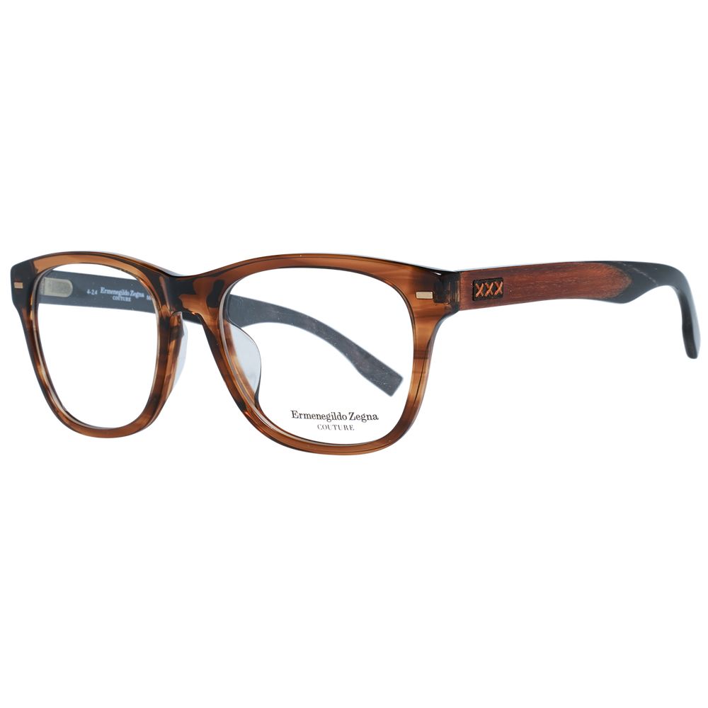 Ermenegildo Zegna Brown Men Glasses Frame