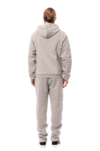 Billionaire Italian Couture Gray Cotton Hooded Sweatsuit