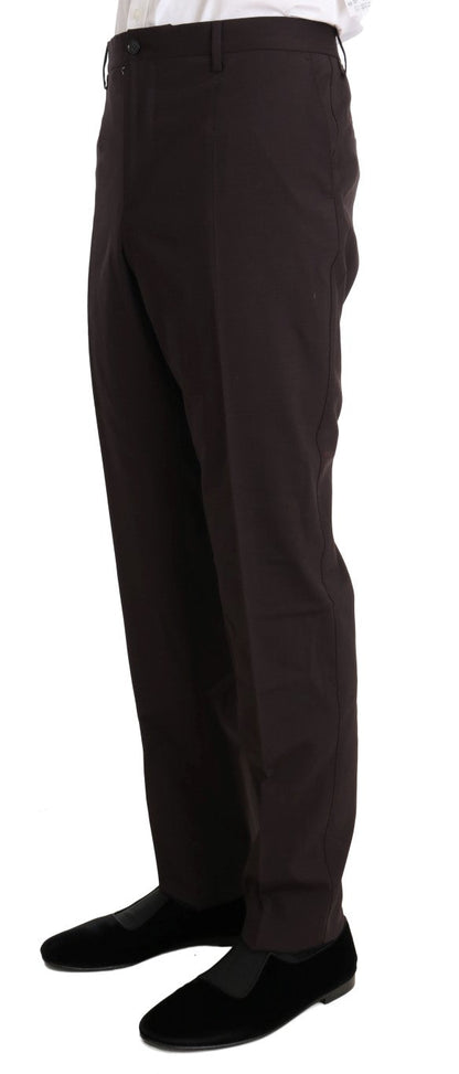 Dolce & Gabbana Bordeaux Wool Stretch Long 3 Piece Suit
