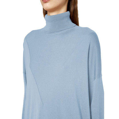 Alpha Studio Light Blue Silk Women Sweater