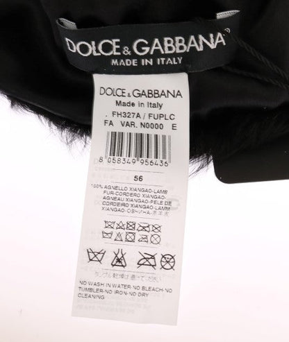 Dolce & Gabbana Black Xiangao Lamb Fur Beanie