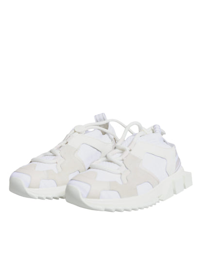 Dolce & Gabbana White Mesh Sorrento Trekking Sneakers Shoes
