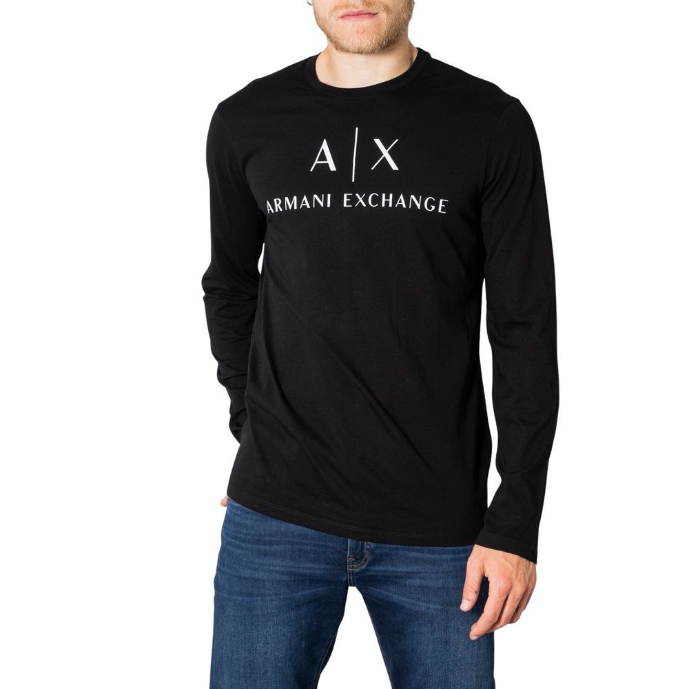 Armani Exchange Black Cotton Long Sleeve