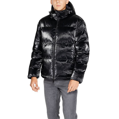EA7 Emporio Armani Black Polyester Jackets & Coat