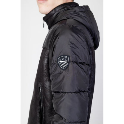 EA7 Emporio Armani Black Polyester Jackets & Coat