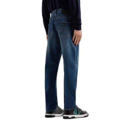 Armani Exchange Blue Cotton Skinny Jean