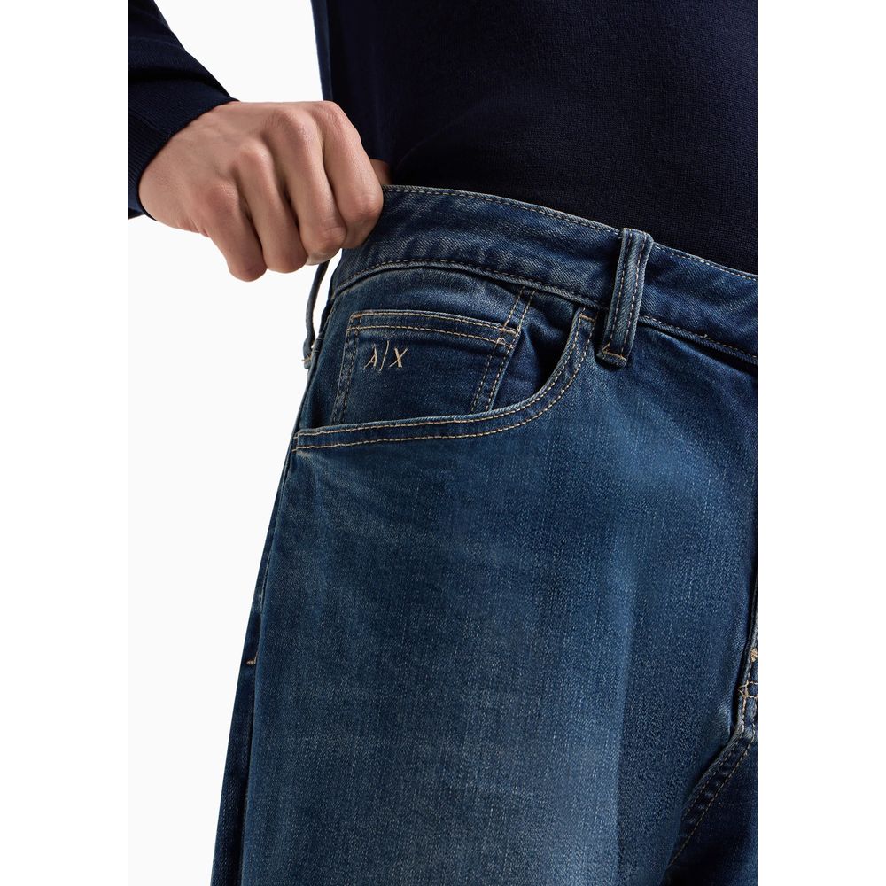 Armani Exchange Blue Cotton Skinny Jean