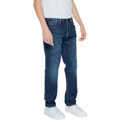 Armani Exchange Blue Cotton Skinny Jean