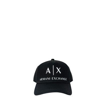 Armani Exchange Black Cotton Caps Baseball Hat