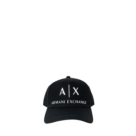 Armani Exchange Black Cotton Caps Baseball Hat
