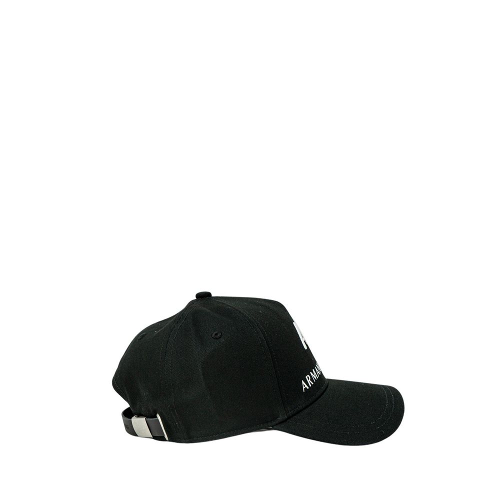 Armani Exchange Black Cotton Caps Baseball Hat