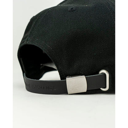 Armani Exchange Black Cotton Caps Baseball Hat