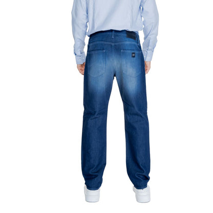 Armani Exchange Blue Cotton Skinny Pant