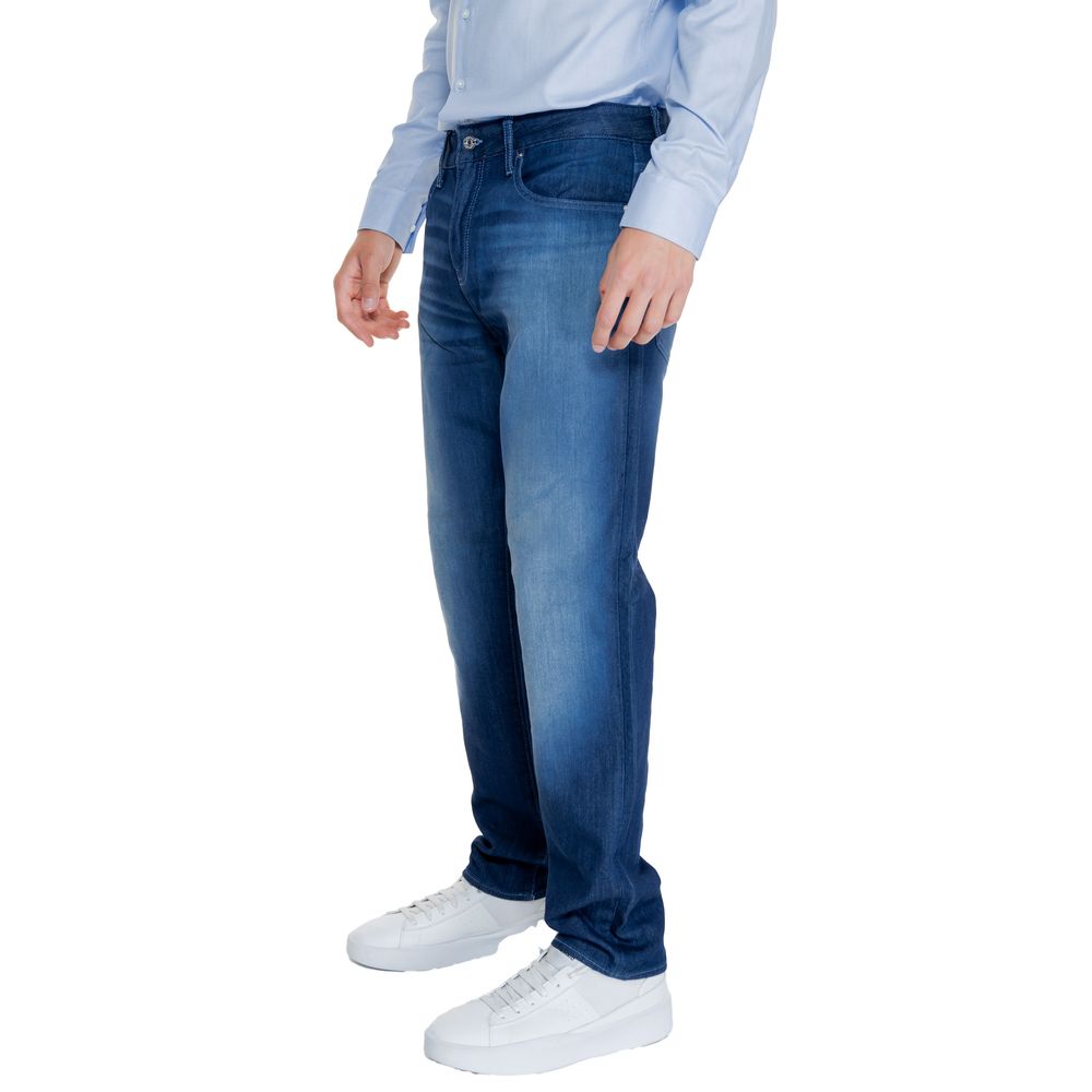 Armani Exchange Blue Cotton Skinny Pant