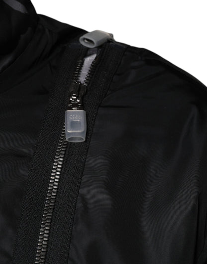 Dolce & Gabbana Black Nylon Full Zip Men Bomber Jacket