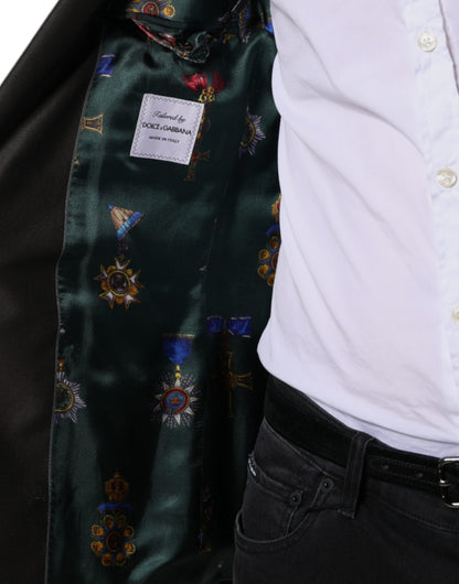 Dolce & Gabbana Blazer Brown Green Bee Wool Jacket Coat