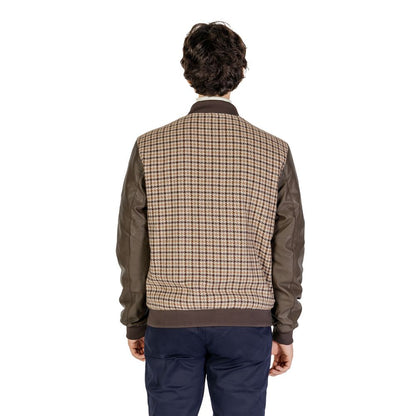 Gianni Lupo Brown Polyester Jackets & Coat