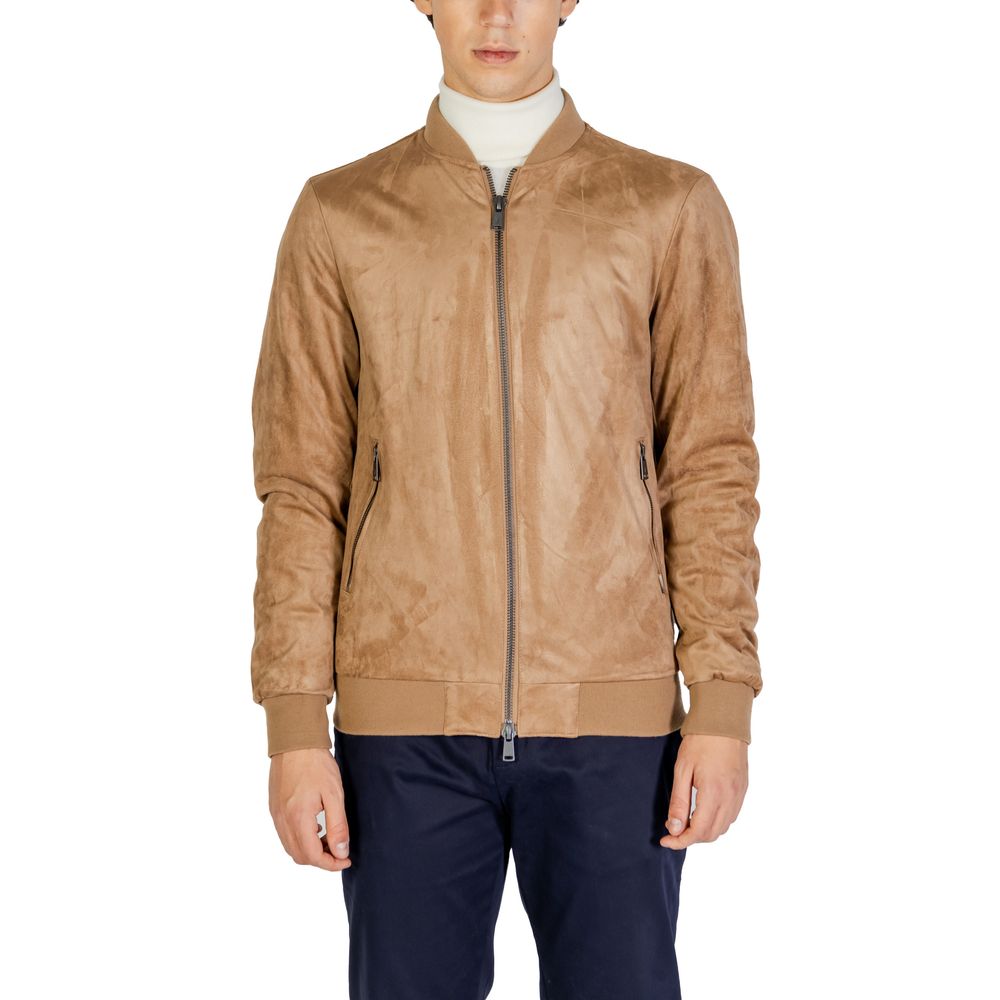 Gianni Lupo Beige Polyester Jackets & Coat