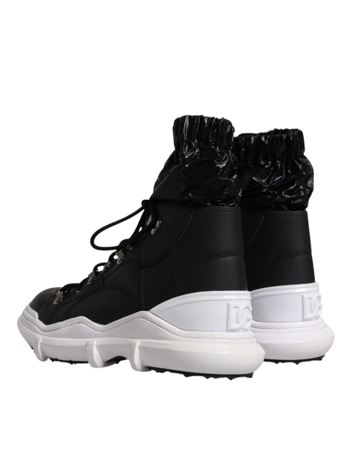 Dolce & Gabbana Black Nylon Galileo High Top Sneakers Shoes