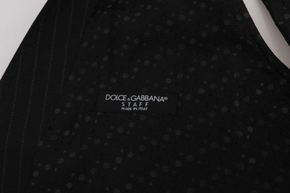 Dolce & Gabbana Gray STAFF Cotton Striped Vest