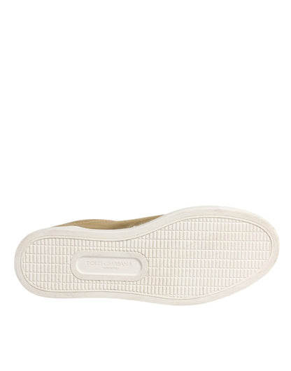 Dolce & Gabbana Gold Leather Logo London Men Sneakers Shoes
