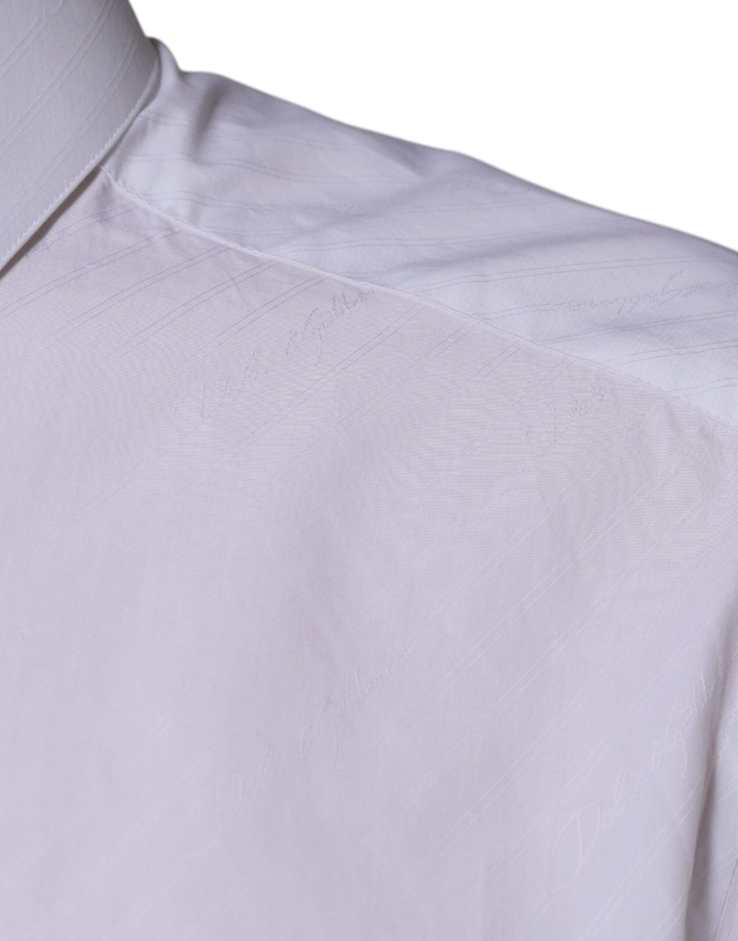 Dolce & Gabbana White Cotton Long Sleeve MARTINI Dress Shirt