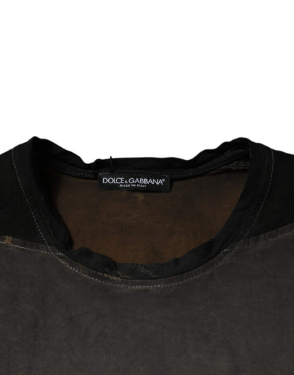 Dolce & Gabbana Brown Graphic Print Cotton Round Neck T-shirt