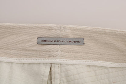 Ermanno Scervino Beige Slim Jeans Corduroy Skinny Pants