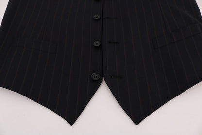 Dolce & Gabbana Blue Wool Stretch Vest