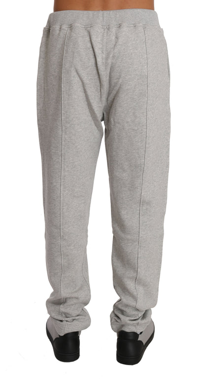 Billionaire Italian Couture Gray Cotton Sweater Pants Tracksuit