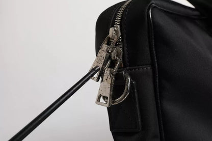 Dolce & Gabbana Black Logo Plaque Double Handle Messenger Bag