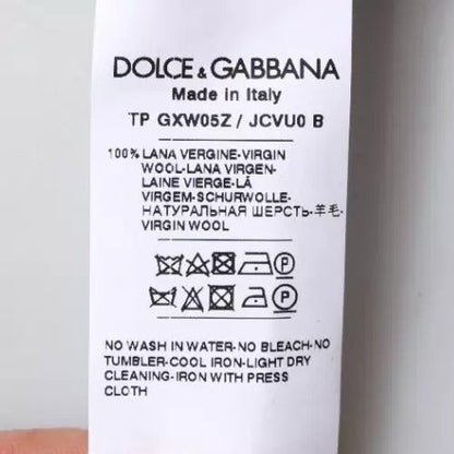 Dolce & Gabbana Gray Wool Logo Turtleneck Pullover Sweater