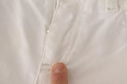 Dolce & Gabbana White Cotton Denim Pretty Slim Fit Jeans