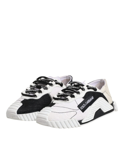 Dolce & Gabbana White Black NS1 Low Top Sneakers Shoes
