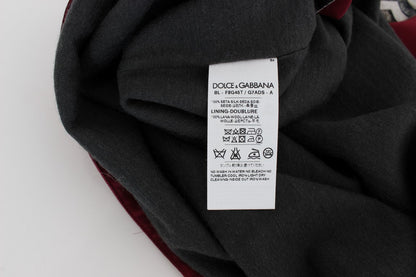 Dolce & Gabbana Red Knight Print Silk Blouse T-shirt