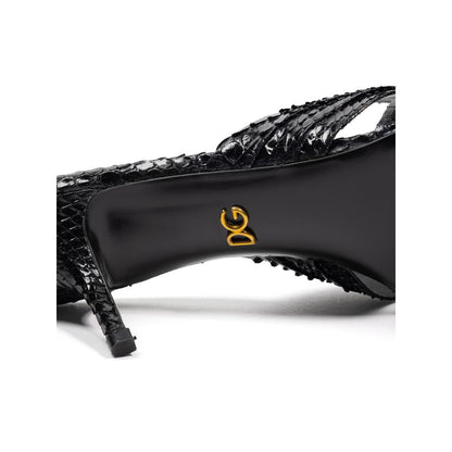 Dolce & Gabbana Black Snake Skin  Sandal