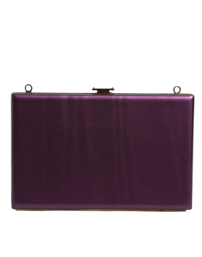 Dolce & Gabbana Purple Leather Clutch Evening Crossbody Bag