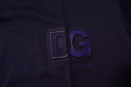 Dolce & Gabbana Navy Blue DG Logo Cotton Crew Neck T-shirt