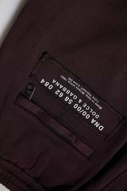 Dolce & Gabbana Dark Violet Cotton Cargo Jogger Pants