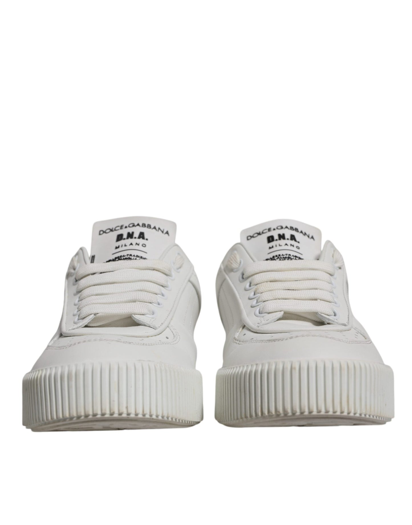 Dolce & Gabbana White Miami Leather Low Top Sneakers Shoes