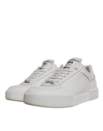 Dolce & Gabbana White Miami Leather Low Top Sneakers Shoes