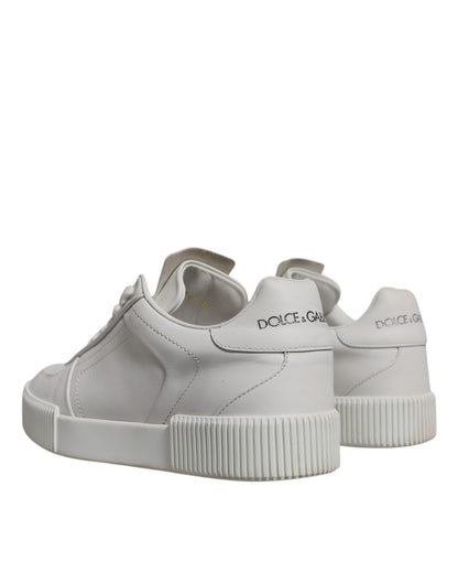 Dolce & Gabbana White Miami Leather Low Top Sneakers Shoes