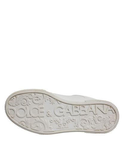 Dolce & Gabbana White Miami Leather Low Top Sneakers Shoes